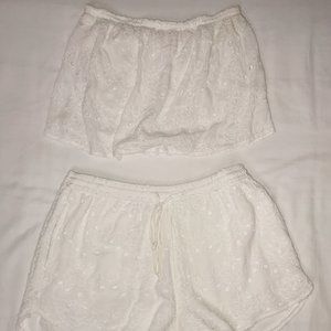 Cute Strapless Lace Set